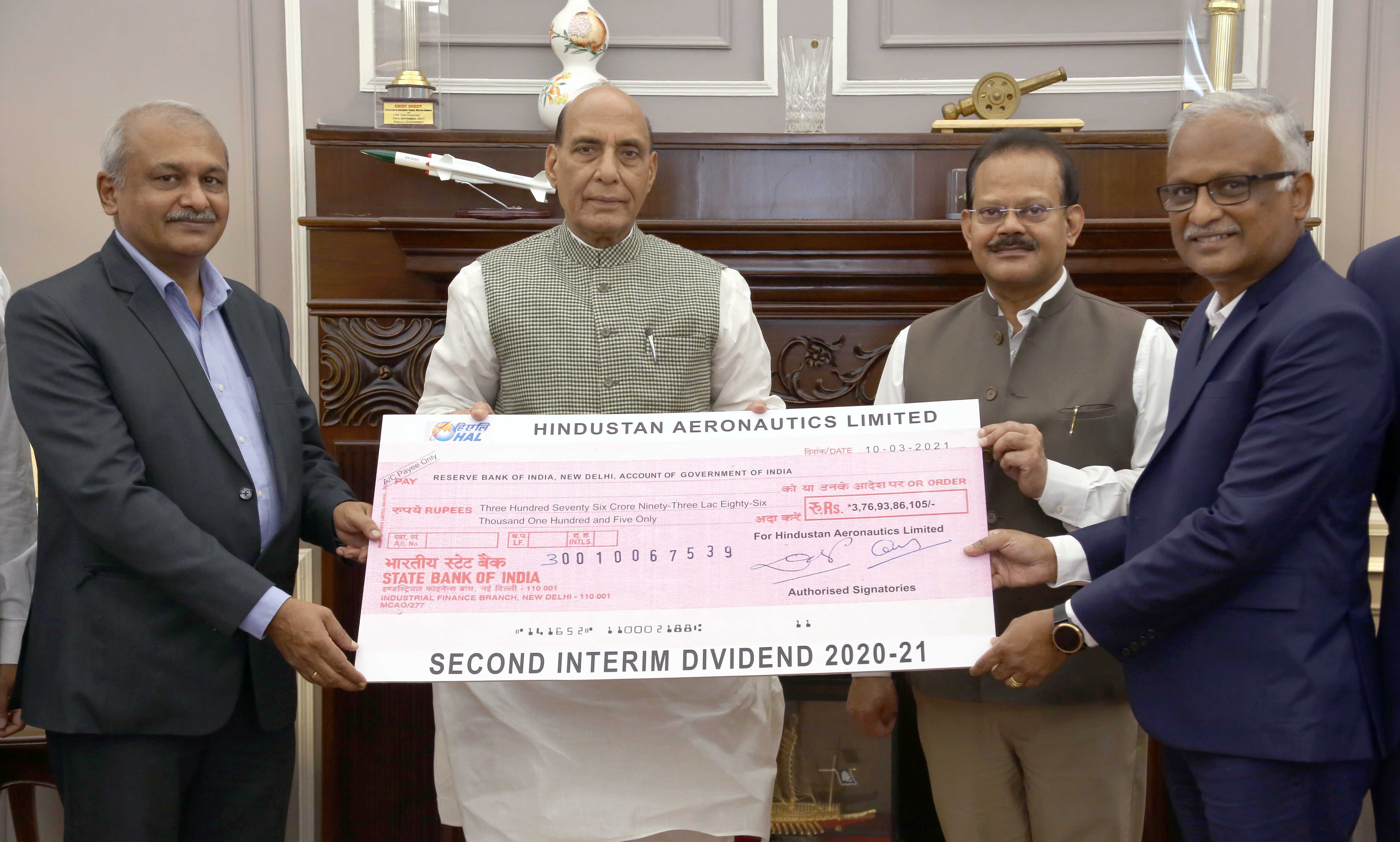 HAL Pays Second Interim Dividend of Rs.377